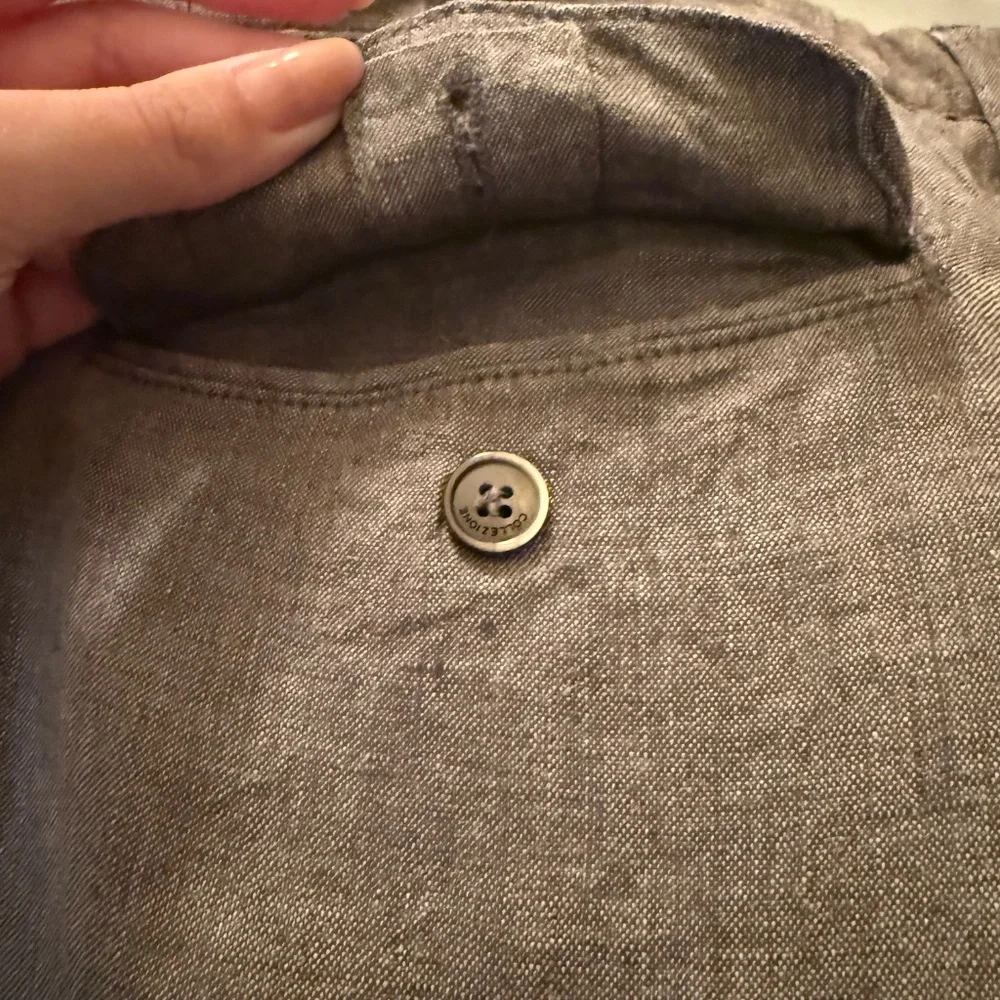 Marks and Spencer Collezione Brown Grey Linen Pants